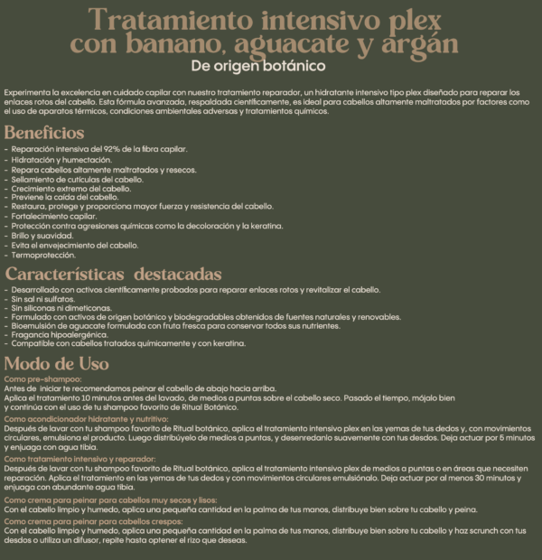 TRATAMIENTO INTENSIVO PLEX BANANO, AGUACATE Y ARGÁN - RITUAL BOTÁNICO